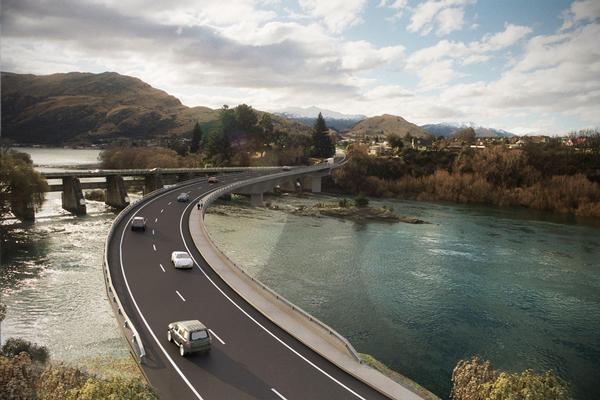 An artist's impression of a possible solution to a Kawarau Falls replacement bridge